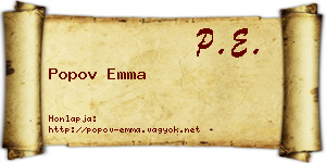 Popov Emma névjegykártya