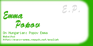 emma popov business card